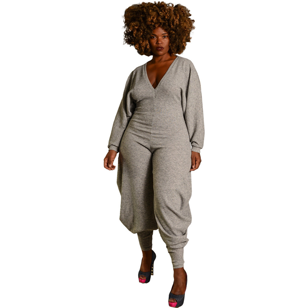Womens Ribbed Solid-color Patchwork Jumpsuit 0af25f66 7538 4da9 9aa5 44dc728add3c