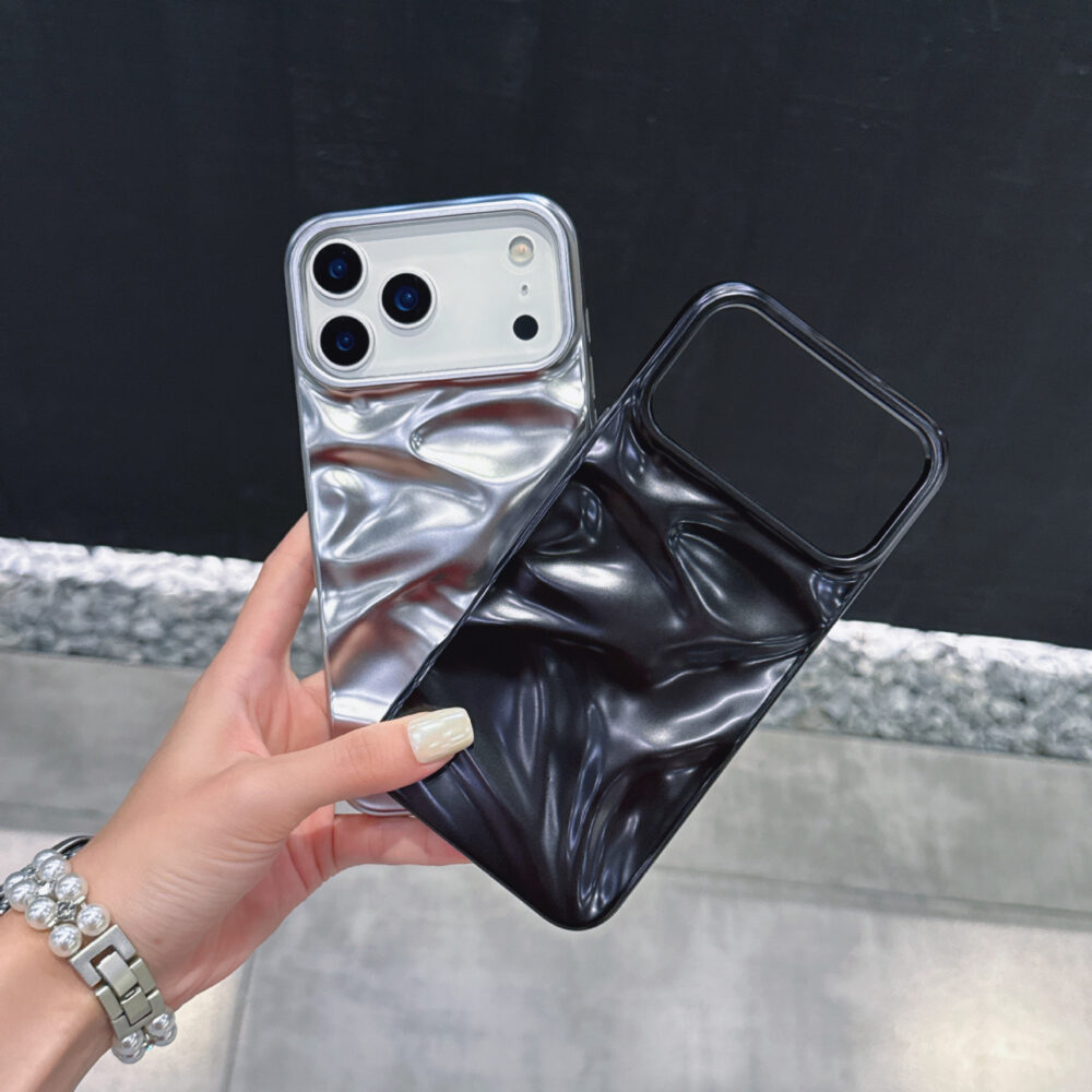 Matte Electroplated Silver Pleated Phone Case C3fa98f8 F54a 485c 8a1f 2a1d61ac79be 1000x1000