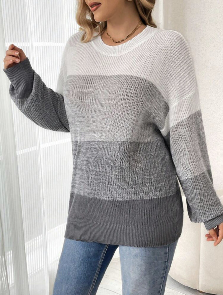 Color-block Crew-neck Pullover Sweater European And American Fashion, Versatile Knit Top 30c76508 D4fd 4e4e 9a07 A2f6d1b9453f 755x1000