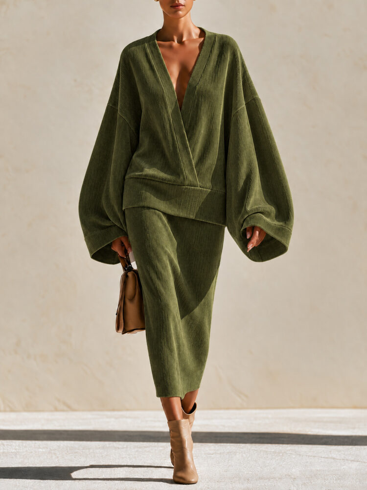 New AutumnWinter Women's Elegant Corduroy Long-Sleeve Set 976e09be 145d 4e70 A037 D9fc109de04a 750x1000
