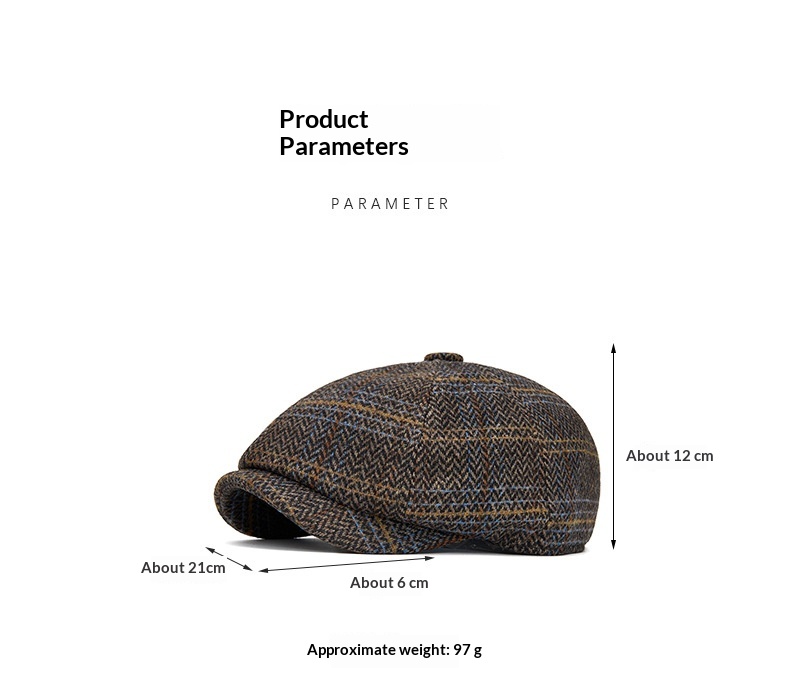 Tweed Octagonal Hat Men's Painter's Cap Cd1487c0 Cd8c 432b Ae6e 9aa23c444fcf Trans